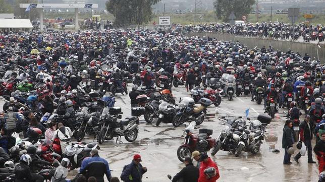 Imagen de archivo de una concentración de motos durante la Motorada