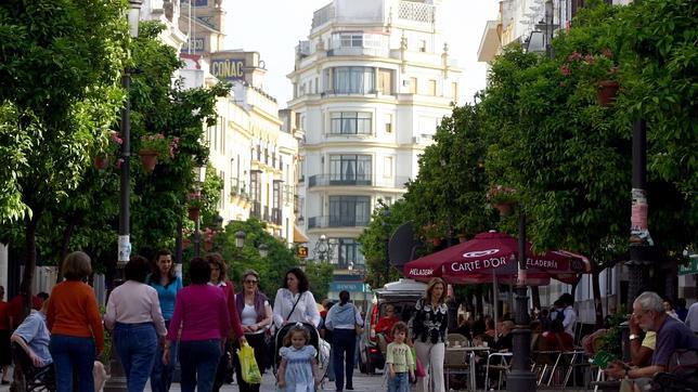 La calle Larga, centro de la vida social jerezana