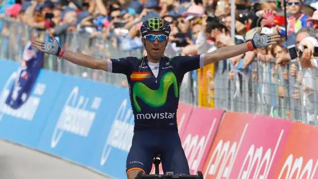 Alejandro Valverde celebra un triunfo.