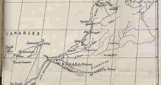 El mapa dibulado por Camille Douls en el Sáhara