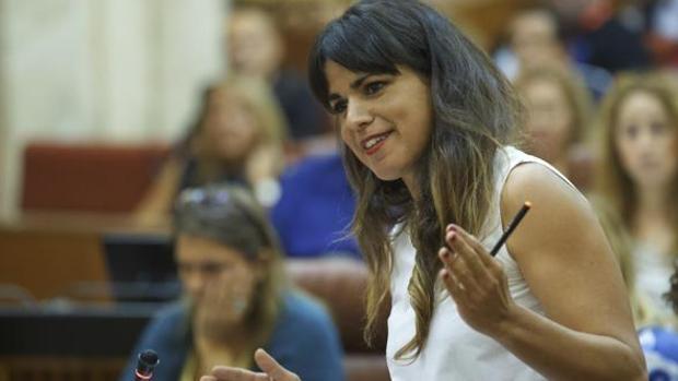 Teresa Rodríguez, en el Parlamento andaluz