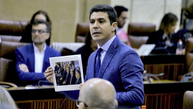 Sergio Romero, de Ciudadanos, en el Pleno del Parlamento andaluz