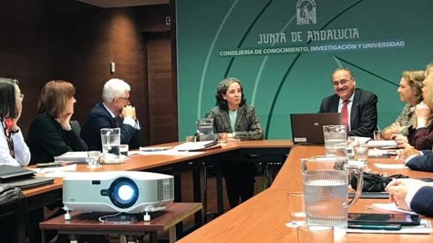 Pilar Ariza durante el foro de los Consejos Sociales de las Universidades de Andalucía