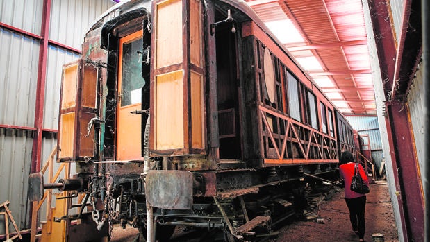 Estado actual del vagón, toda una «joya» ferroviaria