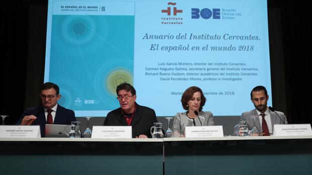 Acto de presentación del anuario «El español en el mundo 2018», que analiza en 366 páginas la evolución del español como lengua de comunicación internacional y su proyección de futuro
