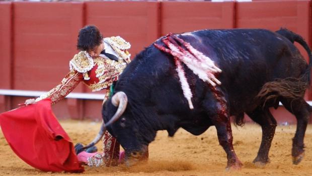 Roca Rey inicia de rodillas su faena al sexto