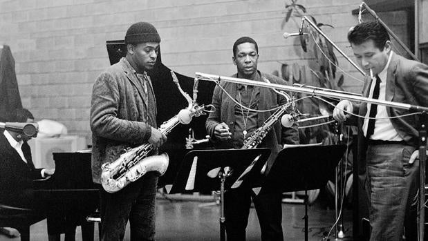 Archie Sheep John Coltrane y Bob Thielle, durante una grabación