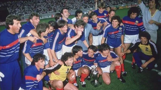 Francia, celebrando la Eurocopa del 84