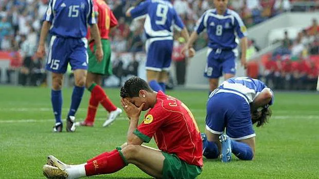 Ronaldo, en la final contra Grecia de 2004