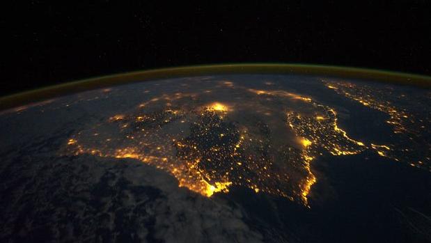 Vista de Portugal anoche desde la Estación Espacial Internacional (ISS, siglas en inglés)