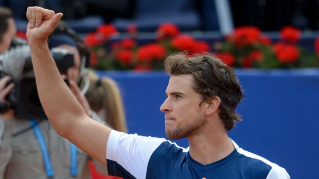 Thiem celebra su pase a la final de Barcelona