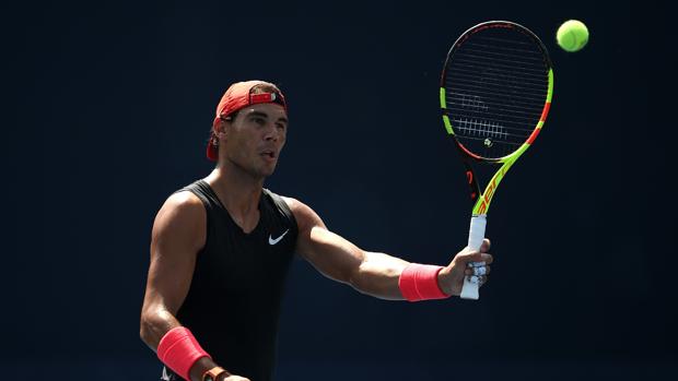 Rafa Nadal, en un entrenamiento en el US Open