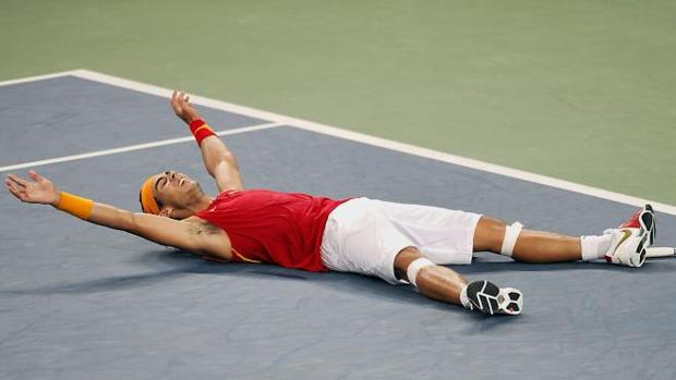 Rafael Nadal, tras ganar la medalla de oro en los Juegos de Pekín 2008