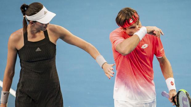 Garbiñe Muguruza y David Ferrer