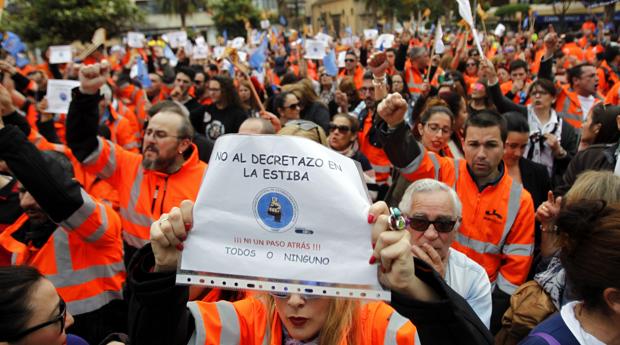 Protestas del año pasado de los estibadores