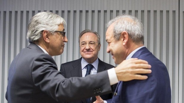 Florentino Pérez, Giovanni Castellucci y Marcelino Fernández Verdes, anuncian la Opa de Atlantia, ACS y Hochtief sobre Abertis