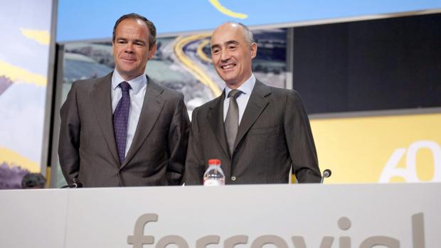 Íñigo Meirás, CEO,de Ferrovial, junto al presidente, Rafael del Pino