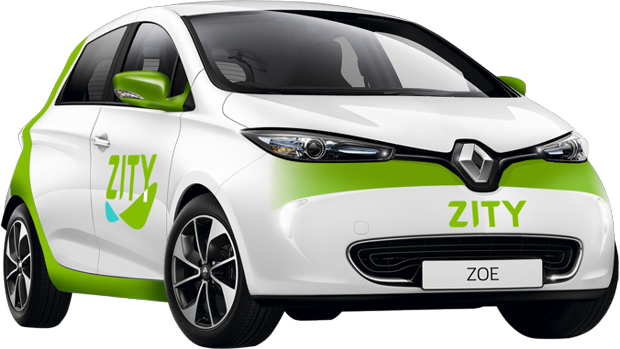 La flota de Zity está compuesta por coches eléctricos Reanult Zoe