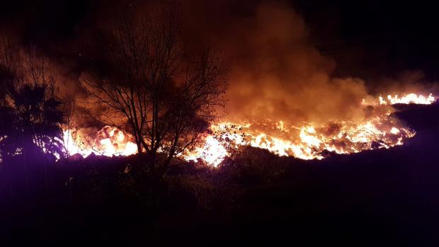 Imagen del incendio en Sollana