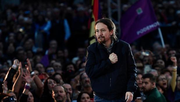 Pablo Iglesias en un acto de campaña