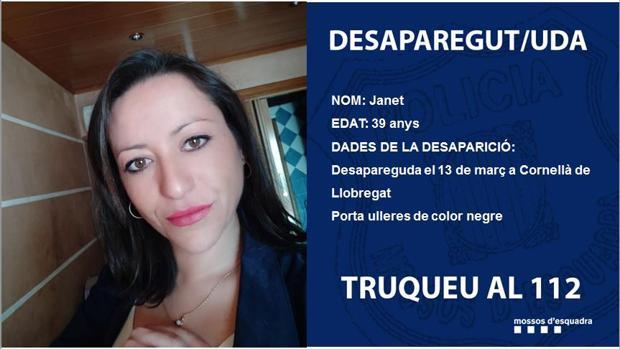 Cartel difundido por los Mossos con la alerta sobre la desaparición