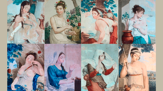 Representación de algunos de los meses del calendario republicano francés