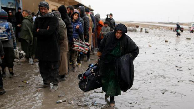 Civiles al este de la ciudad de Mosul