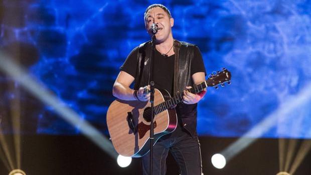 Andrés Balado durante una de sus actuaciones en «La Voz»