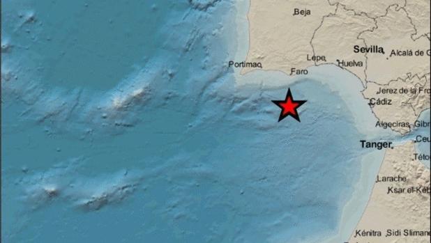 Terremoto con epicentro en el Golfo de Cádiz