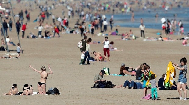 La playa de la Malavarrosa, el pasado fin de semana de febrero