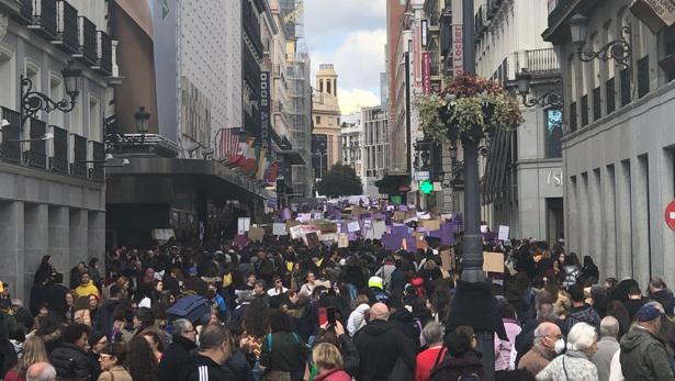 La huelga estudiantil en la calle Preciados de Madrid